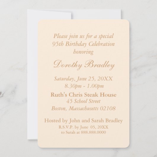  Roos 95e verjaardag Kaart (Achterkant)