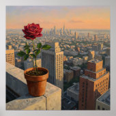 Roos aan de Rand - Painterly Style Cityscape Art Poster (Voorkant)