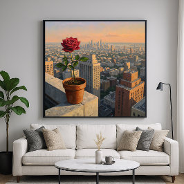Roos aan de Rand - Painterly Style Cityscape Art Poster