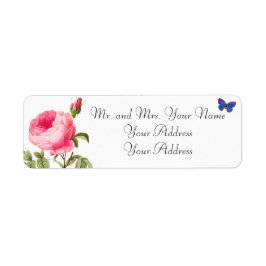 Roos aangepaste Adresetiketten opnieuw indienen Etiket