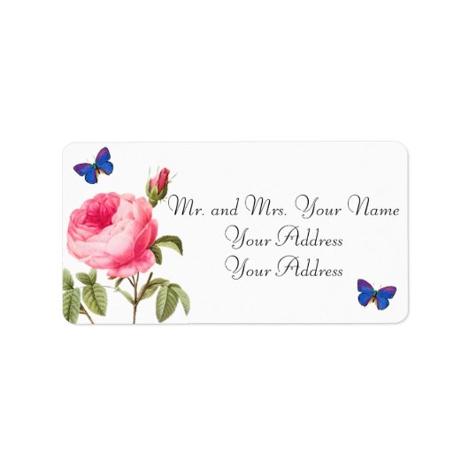 Roos aangepaste Adresetiketten opnieuw indienen Etiket (Voorkant)