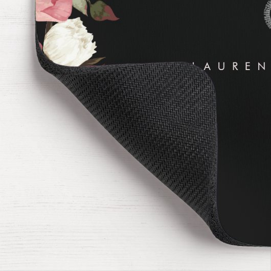 Roos Aangepaste monogram Mousepad Muismat (Hoek)