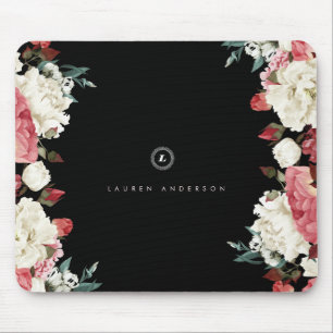 Roos Aangepaste monogram Mousepad Muismat