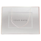 Roos Aangepaste naam Vroeg Minimale Gift Grey Groot Cadeauzakje (Voorkant)