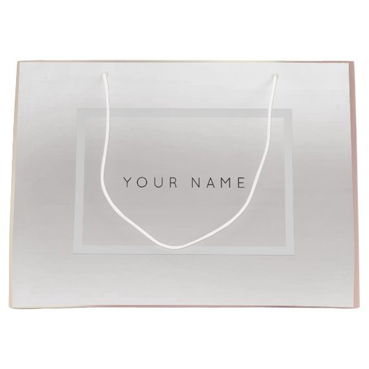 Roos Aangepaste naam Vroeg Minimale Gift Grey Groot Cadeauzakje (Voorkant)