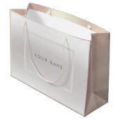 Roos Aangepaste naam Vroeg Minimale Gift Grey Groot Cadeauzakje (Achterkant Gekanteld)