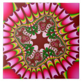 Roos aardbeienventilator tegeltje (Voorkant)