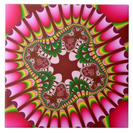 Roos aardbeienventilator tegeltje