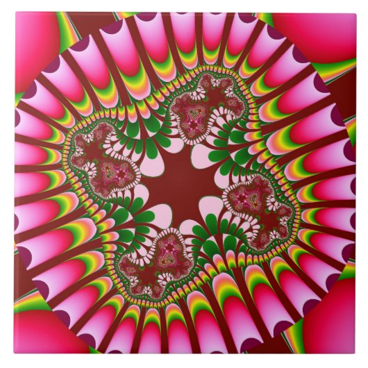 Roos aardbeienventilator tegeltje (Voorkant)