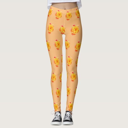 Roos abrikoos leggings (Voorkant)