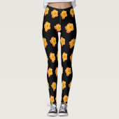 Roos Abrikozen en zwart Leggings (Voorkant)