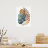 Roos Abstracte lijn kunst: wilde paden Poster (Keuken)