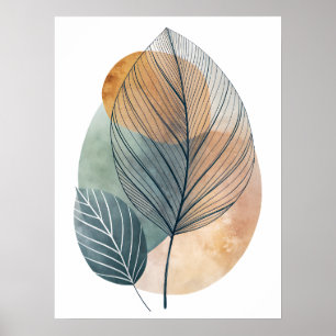 Roos Abstracte lijn kunst: wilde paden Poster