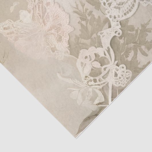 Roos achter kant decoupage tissue papier (Detail)