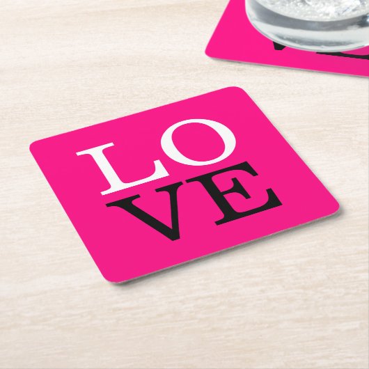 Roos achtergrond liefde bruiloft kartonnen onderzetters (Schuin)