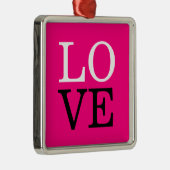 Roos Achtergrond Liefde Bruiloft Metalen Ornament (Rechts)