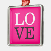 Roos Achtergrond Liefde Bruiloft Metalen Ornament (Links)