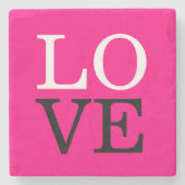 Roos achtergrond liefde bruiloft stenen onderzetter (Voorkant)