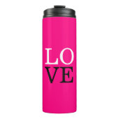 Roos achtergrond liefde bruiloft thermosbeker (Voorkant)