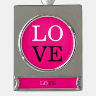 Roos achtergrond liefde bruiloft verzilverd banner ornament