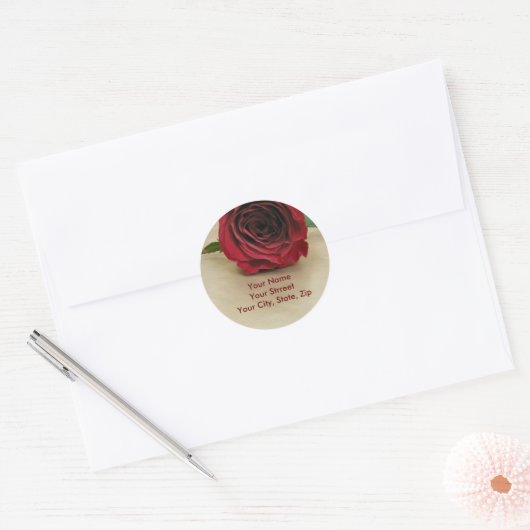 Roos Adresetiketten Ronde Sticker (Envelop)
