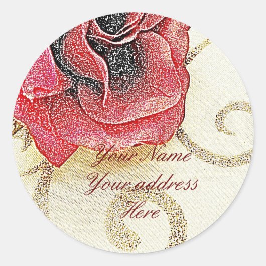 Roos Adreslabels Ronde Sticker (Voorkant)