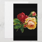 Roos afdrukAccessoires - zwart, rood,  Briefpapier (Voorkant / Achterkant)