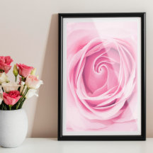 Roos Afdrukken, rozen wandkunst, Roze bloembedrukb