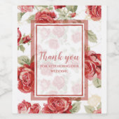 Roos afdrukken wijn etiket (Enkel label)