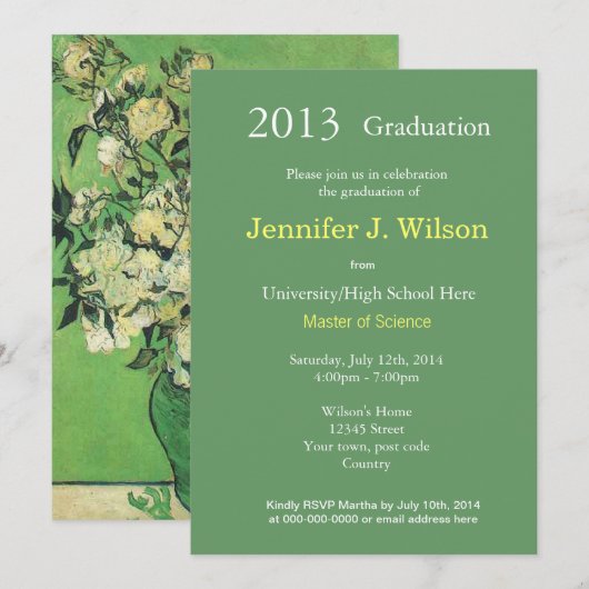  roos afgestudeerden kaart (Voorkant / Achterkant)