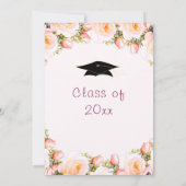 Roos Afstuderen Invitation Sjabloon Uw ontwerp (Achterkant)