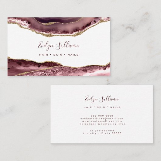 roos Agate Visitekaartje (Voorkant / Achterkant)