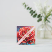  Roos AI Generated Floral Design Vierkante Visitekaartje (Staand voorkant)