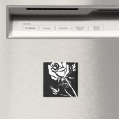 "Roos Alba" Floral Magnet (Insitu (Vaatwasser))