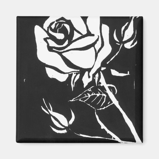 "Roos Alba" Floral Magnet (Voorkant)