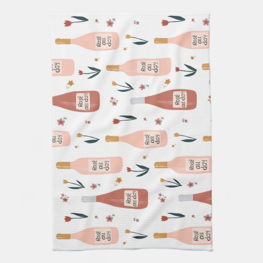 Roos ALL-day wijnliefhebbers patroon Theedoek (Verticaal)