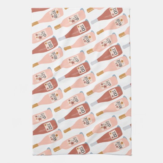 Roos ALL-day wijnliefhebbers patroon Theedoek (Verticaal)