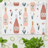 Roos ALL-day wijnliefhebbers patroon Theedoek (Gevouwen)