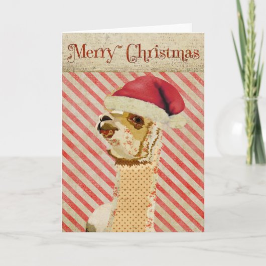 Roos Alpaca Christmas Kaart (Voorkant)