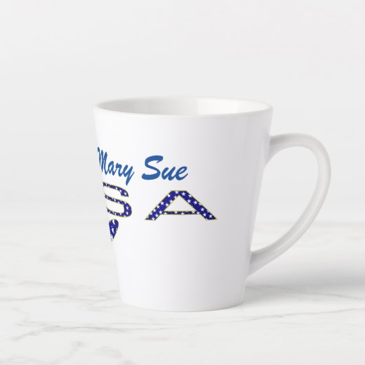 Roos Amerikaanse Vlag Blauw Persoonlijk Latte Mok (Rechts)