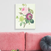 Roos, anemon en Clematide Canvas Afdruk (Insitu (Woonkamer))