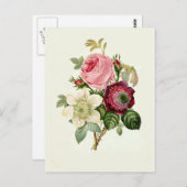 Roos, Anemone en Clematis door Pierre-Joseph Redou Briefkaart (Voorkant / Achterkant)
