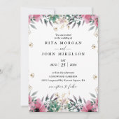 Roos Anjer Minimalistische Script Wedding Kaart (Voorkant)