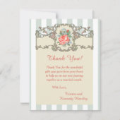  Roos Antiek 4 x 5 bruiloft Hartelijk dank Bedankkaart (Voorkant)