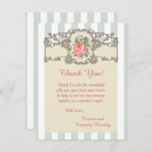  Roos Antiek 4 x 5 bruiloft Hartelijk dank Bedankkaart (Voorkant / Achterkant)