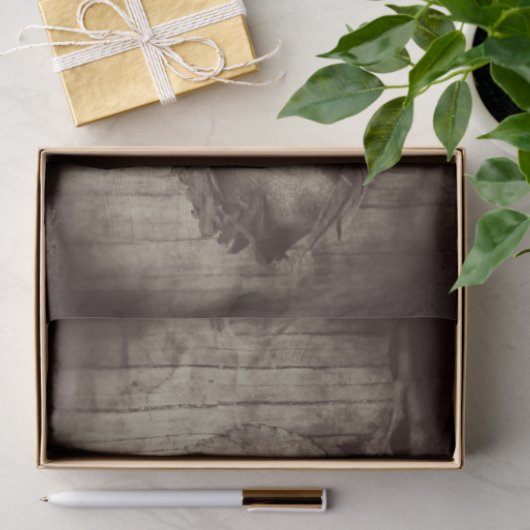 Roos Antiek Sepia Brown ontleepingspagina Tissuepapier (Geschenk)
