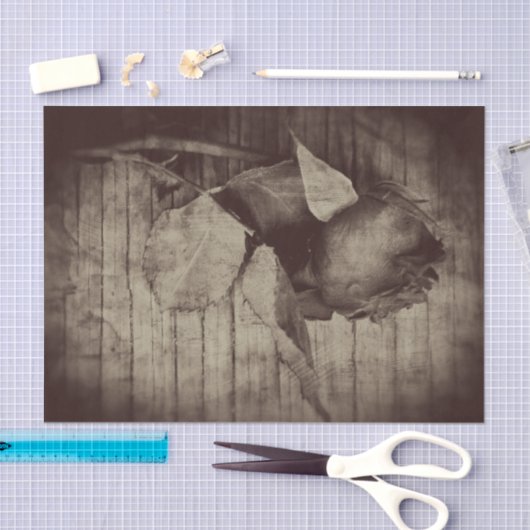 Roos  Antiek Sepia Brown ontleepingspagina Tissuepapier (Craft)