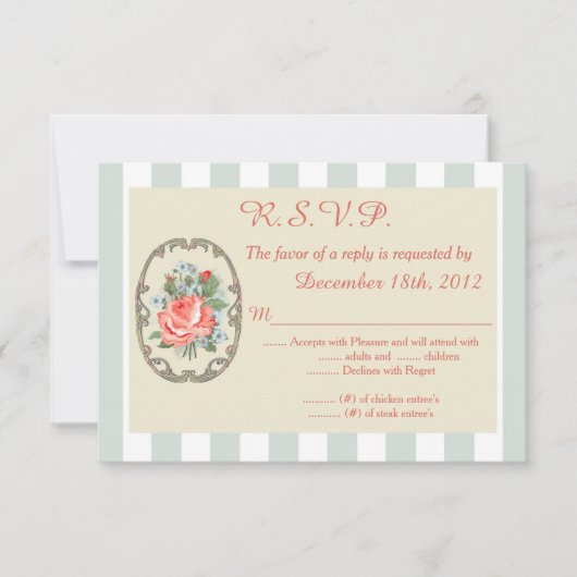 Roos Antiek Wedding 3.5x5 R.S.V.P. Antwoord (Voorkant)