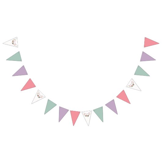 Roos Antlers & Party Garland Verjaardagsdecor Vlaggetjes (Alle)