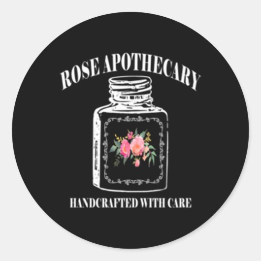 Roos-apotheker handgemaakt met zorg ronde sticker (Voorkant)